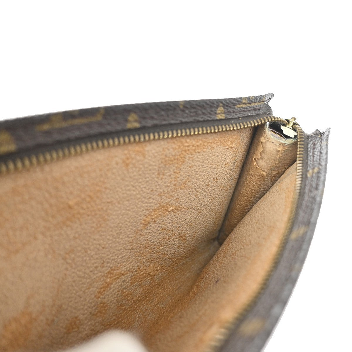 LOUIS VUITTON LV Logo Bucket GM Pouch Bag Monogram Leather Brown GHW 09KP585