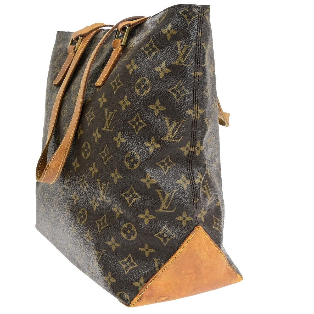 LOUIS VUITTON Cabas Mezzo Shoulder Bag Monogram Leather Brown M51151 32EC247