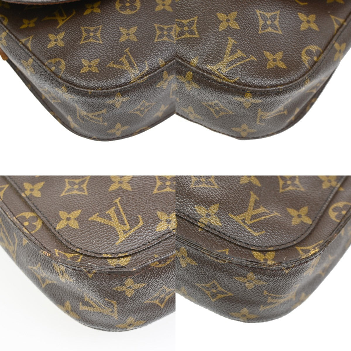 LOUIS VUITTON Saint Cloud GM Shoulder Bag Monogram Leather Brown M51242 36ZA258