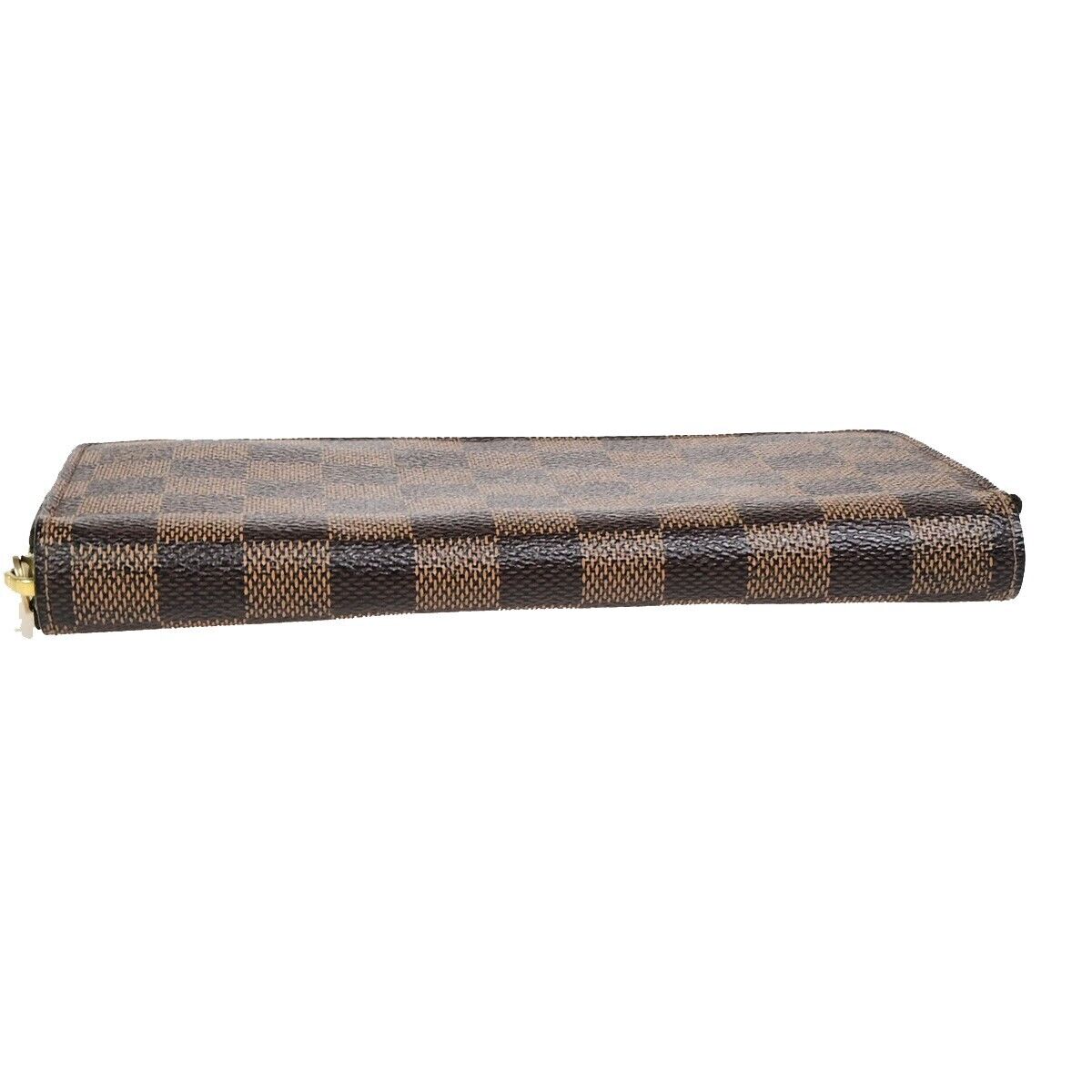 LOUIS VUITTON Zippy Wallet Long Bifold Purse Damier Leather Brown N60015 71EB896