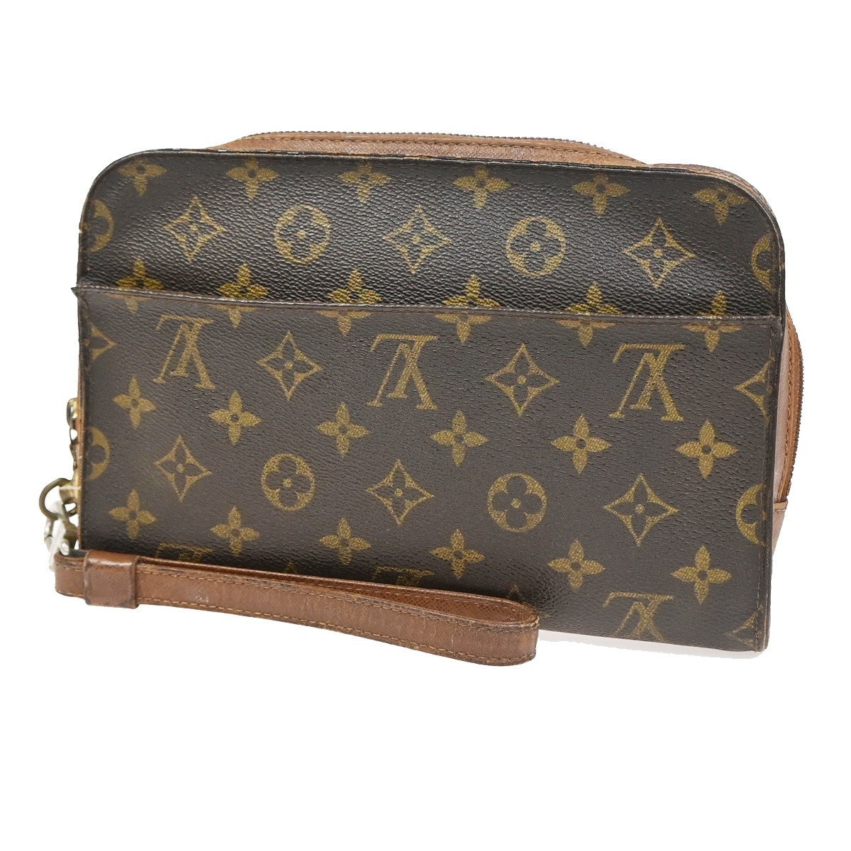 LOUIS VUITTON Orsay Clutch Hand Bag Monogram Leather Brown France M51790 07YJ027