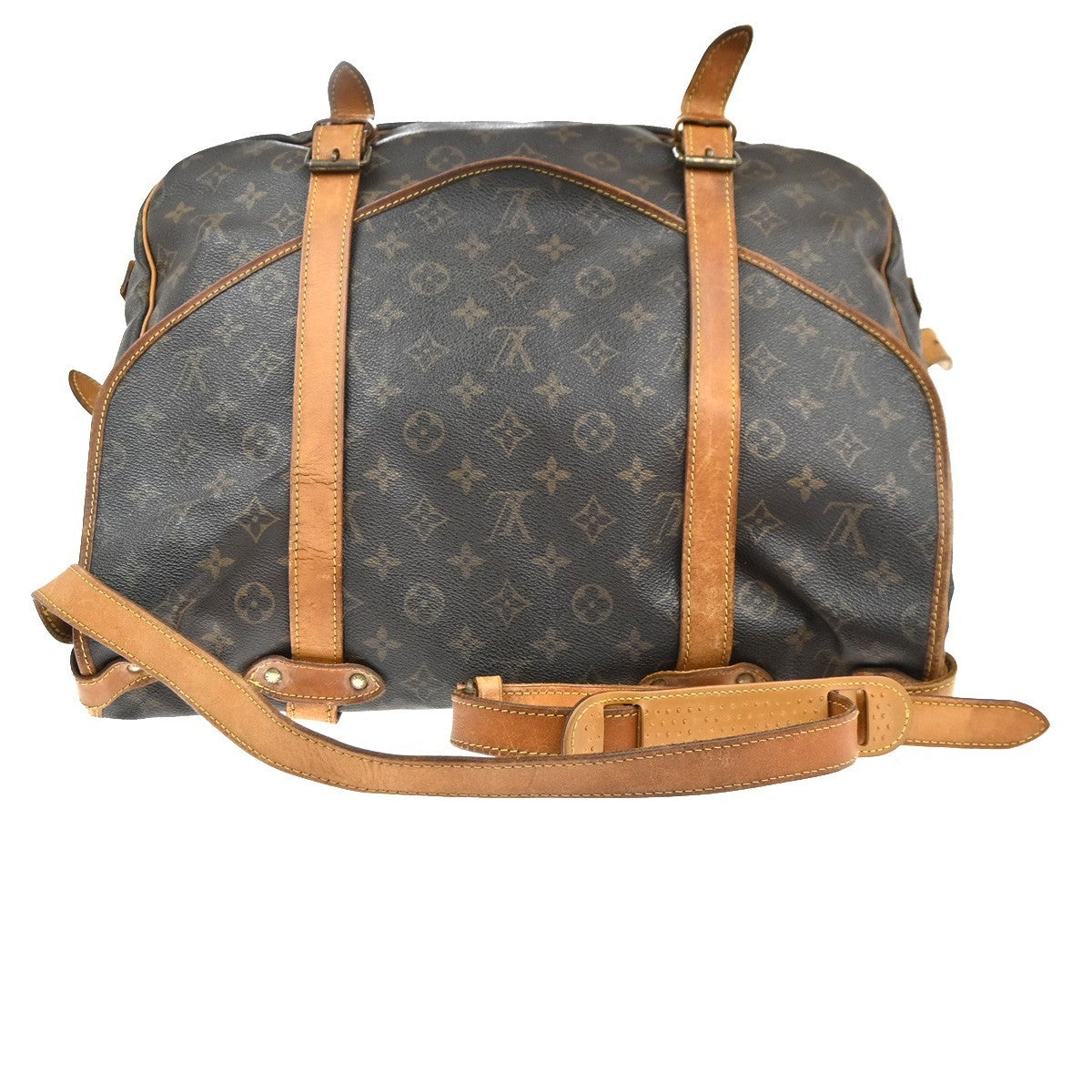 LOUIS VUITTON Logo Saumur 43 Shoulder Bag Monogram Leather Brown M42252 32KC654