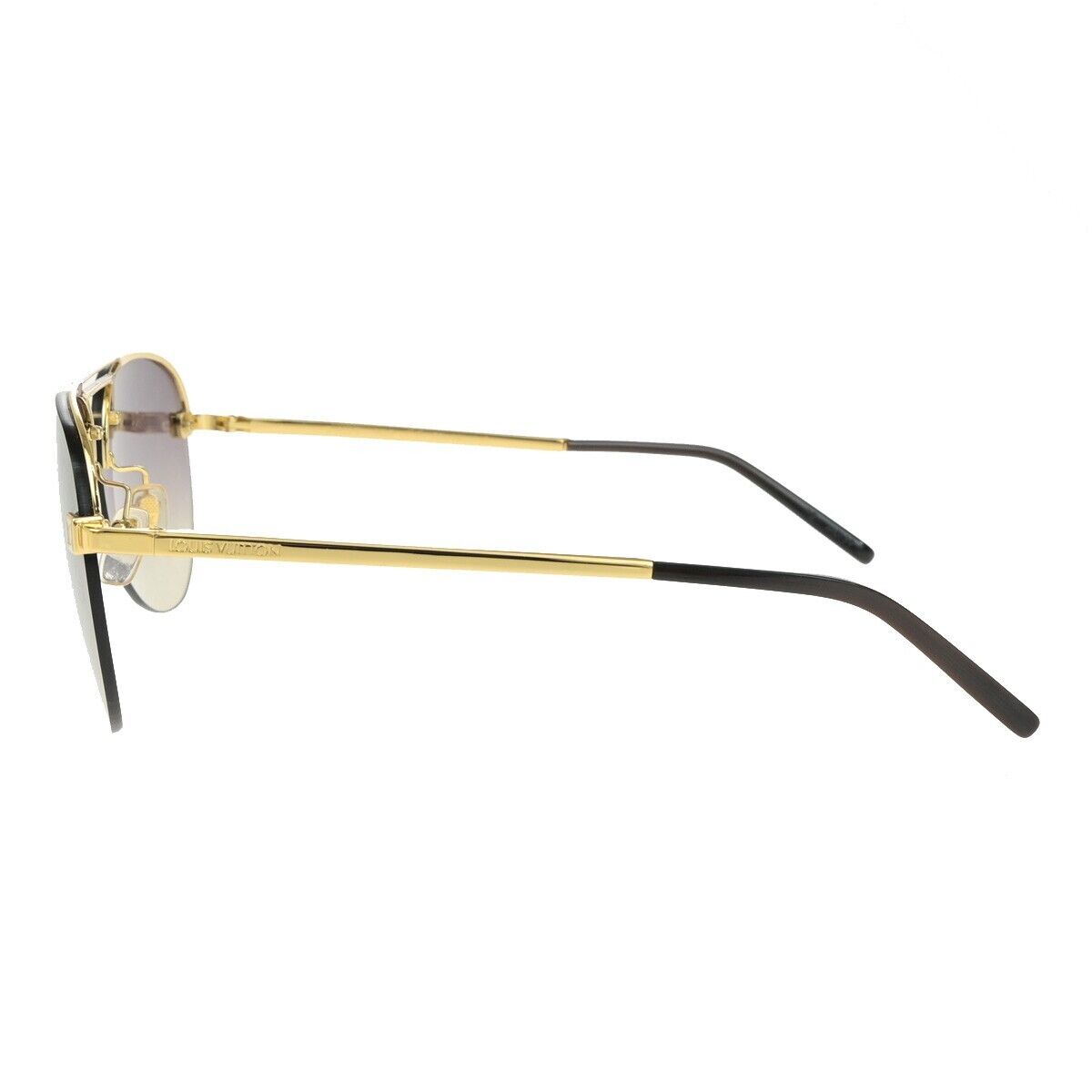 LOUIS VUITTON Clockwise Sunglasses Eye Wear Monogram Metal Gold Z1020E 81YG537