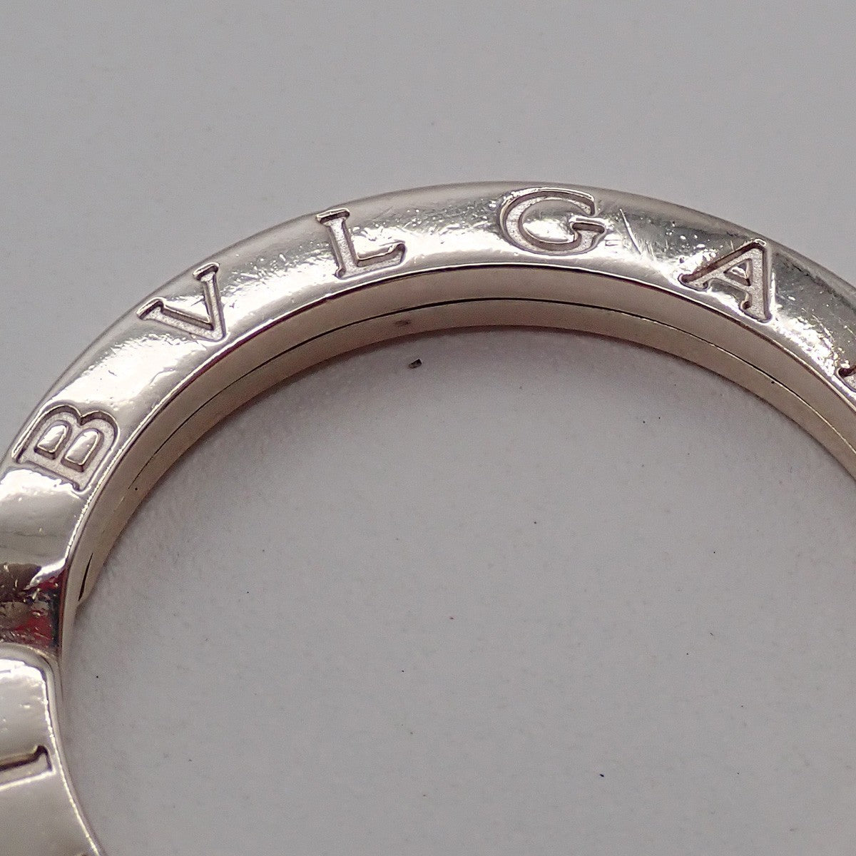 BVLGARI Logo Key Ring Silver Ag 925 Accessory Italy 02EG276