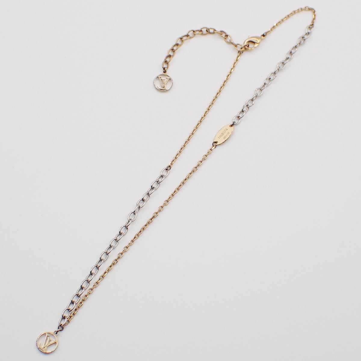 LOUIS VUITTON Logomania Chain Long Necklace Gold Silver M68074 Italy 30KP558