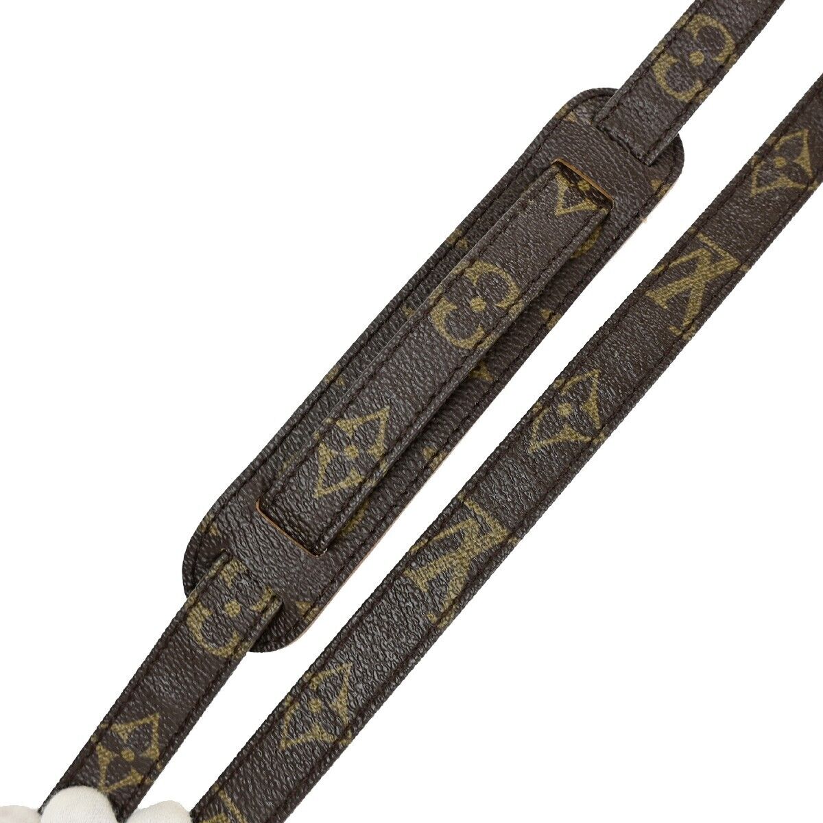 LOUIS VUITTON Logo Shoulder Strap Monogram Leather Brown Bag Accessory 61EB497