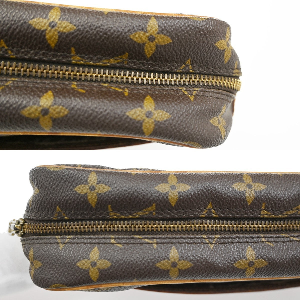 LOUIS VUITTON Compiegne 28 Clutch Bag Monogram Leather Brown GHW M51845 69CB013