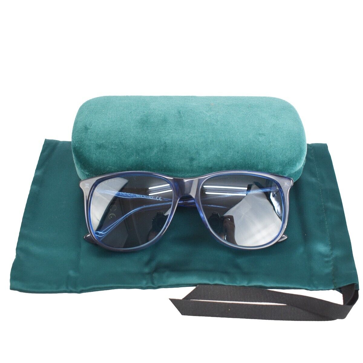 GUCCI Logo Sunglasses Eye Wear Plastic Metal Blue GG0263S 003 Italy 68JH058