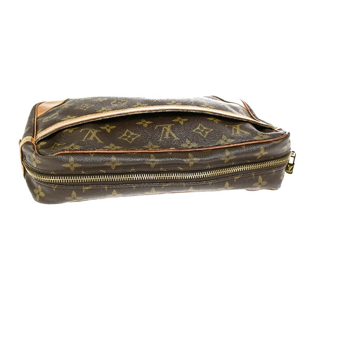 LOUIS VUITTON Compiegne 28 Clutch Bag Monogram Leather Brown GHW M51845 68FB193