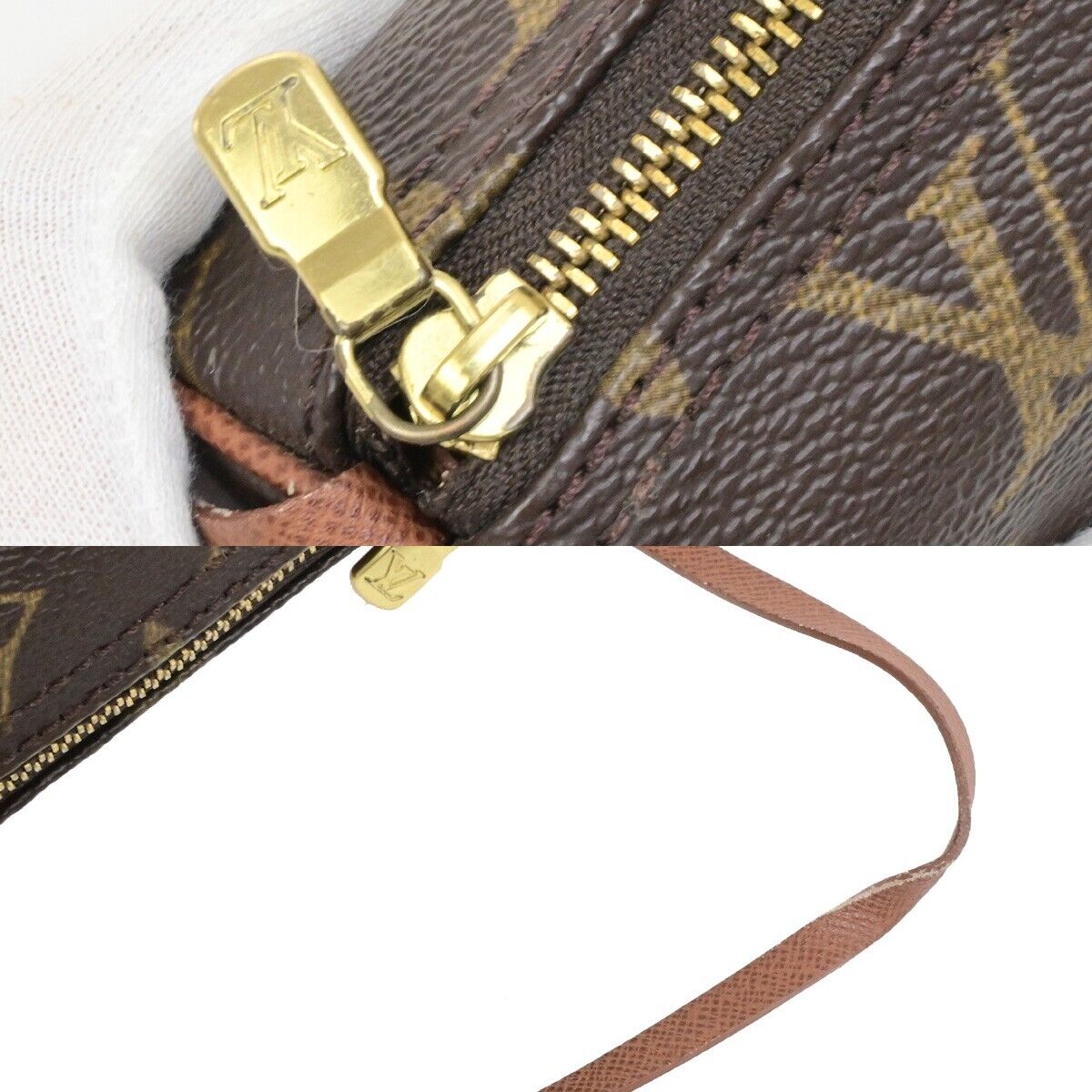 LOUIS VUITTON Logo Papillon Pouch Hand Bag Monogram Leather BN M51380 62ED983