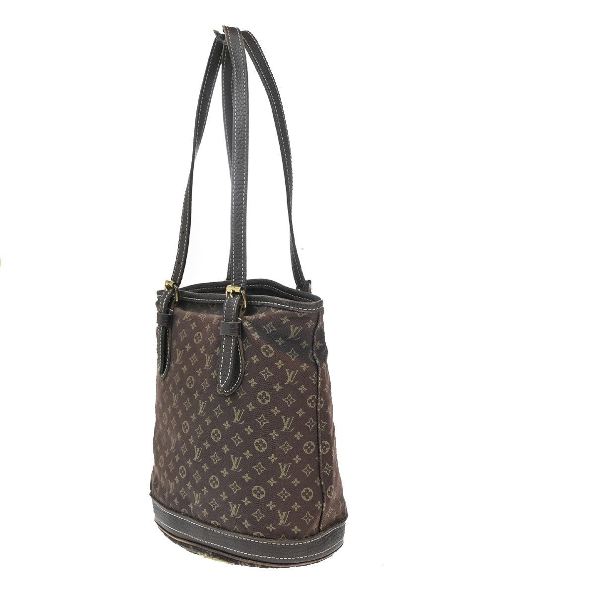 LOUIS VUITTON BUCKET PM Shoulder Tote Bag Monogram Mini Lin Brown M95226 67KP103