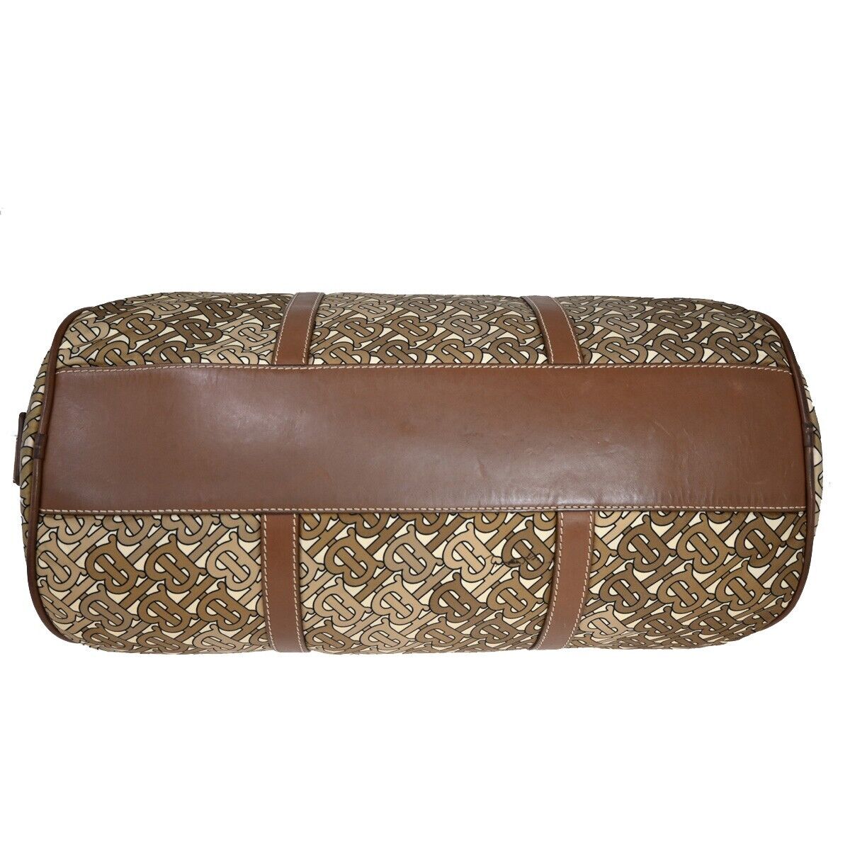 BURBERRY Logo Hand Shoulder Bag Coated Canvas  Leather Beige Brown 69SH255