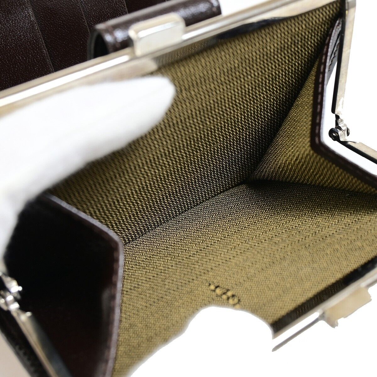 FENDI Logo Zucca Pattern Bifold Wallet Purse Canvas Leather Brown Italy 09HB977