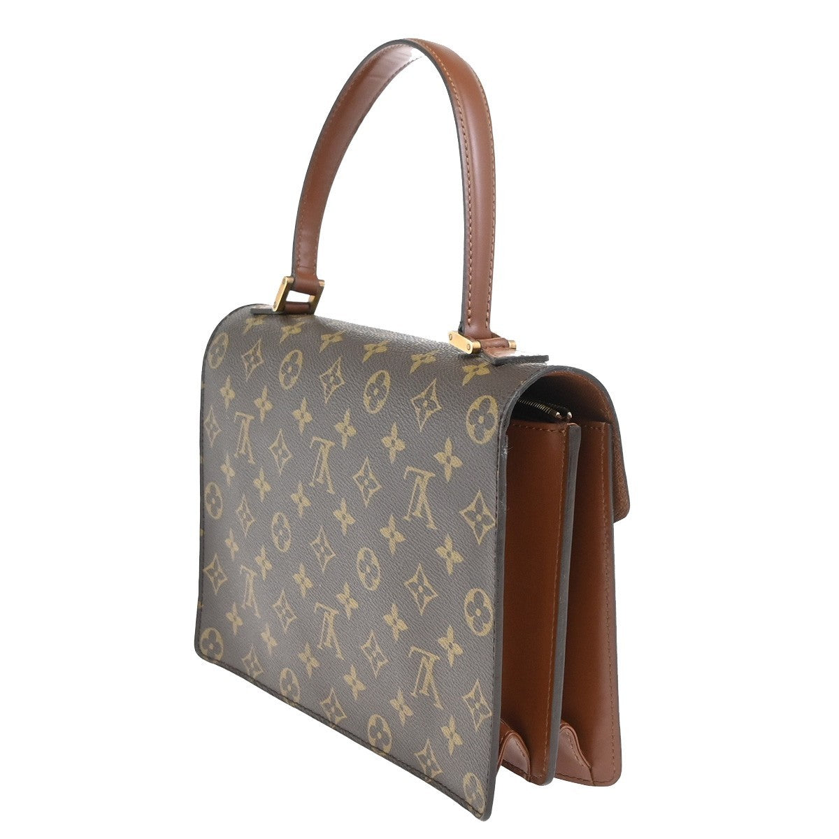 LOUIS VUITTON Concorde Hand Bag Monogram Leather Brown France M51190 98KC745