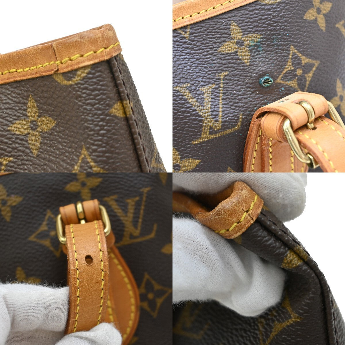 LOUIS VUITTON BUCKET PM Shoulder Tote Bag Monogram Leather Brown M42238 82EE587