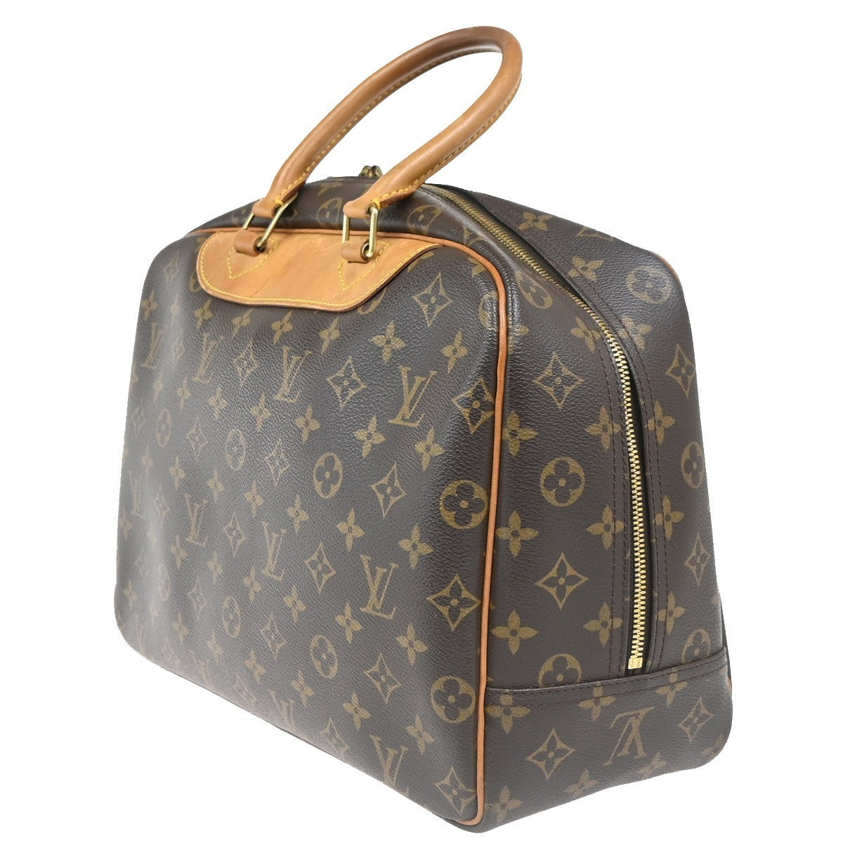 LOUIS VUITTON LV Logo Deauville Hand Bag Monogram Leather Brown M47270 80ZA313