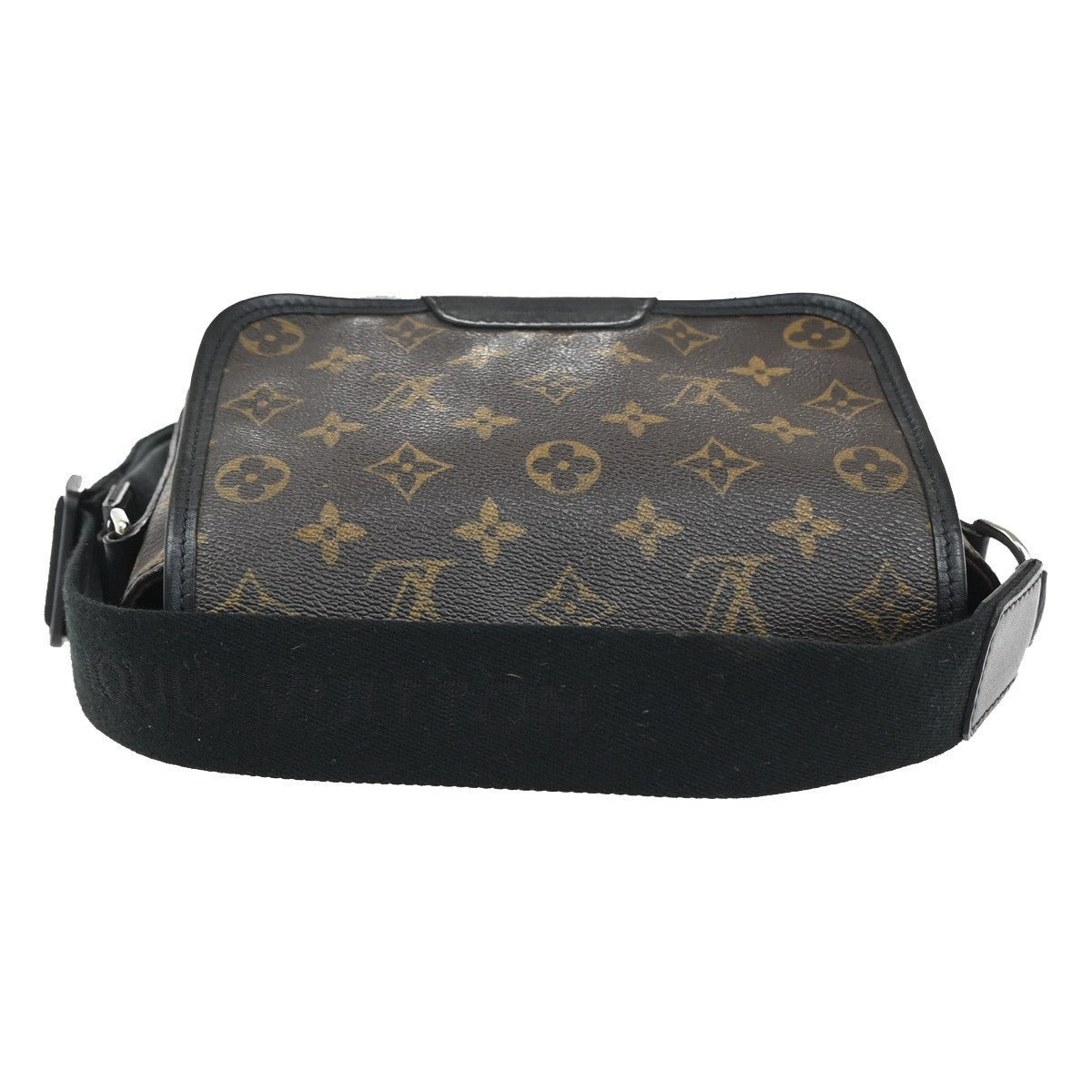LOUIS VUITTON Bass PM Shoulder Bag Monogram Macassar Brown Black M56717 74KB554