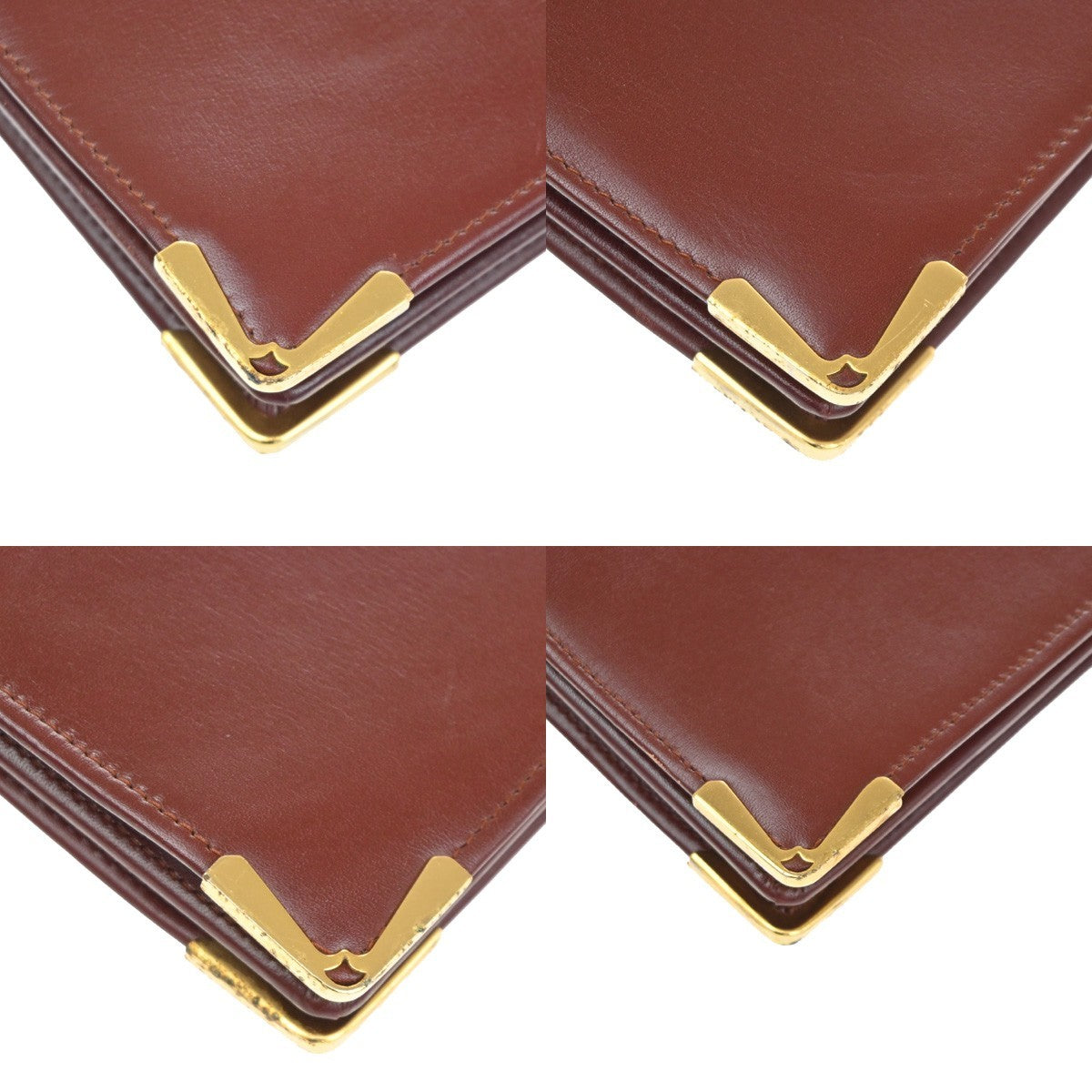 MUST DE CARTIER 2C Business Hand Bag Leather Bordeaux Red GHW Italy 31TA706