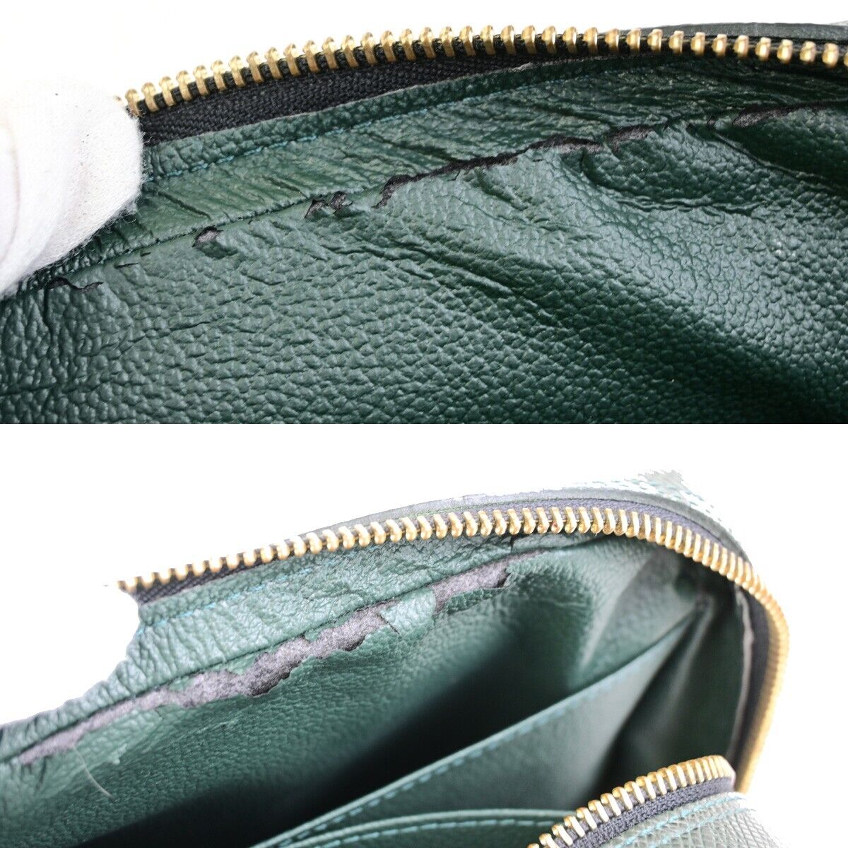 LOUIS VUITTON Trousse toilette GM Pouch Bag Taiga Leather Green M30214 67FB394