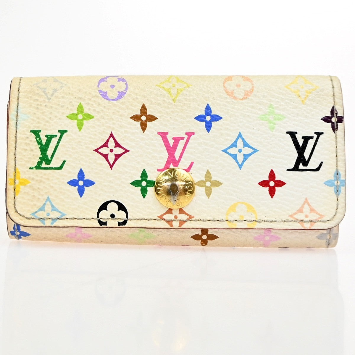 LOUIS VUITTON Multicles 4 Hook Key Case Monogram Multicolor White M60043 09KC665
