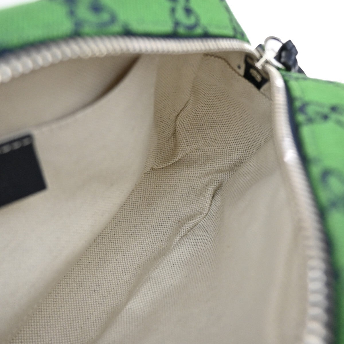 GUCCI Marmont GG Pattern Chain Shoulder Bag Canvas Leather Green 631RF291