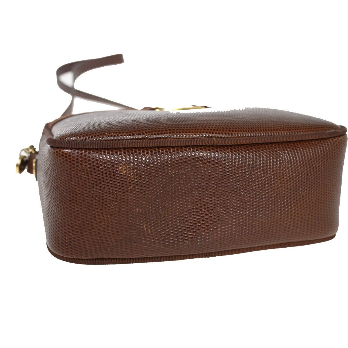 SALVATORE FERRAGAMO Vara Mini Shoulder Bag Embossing Leather Brown GHW 62YD180