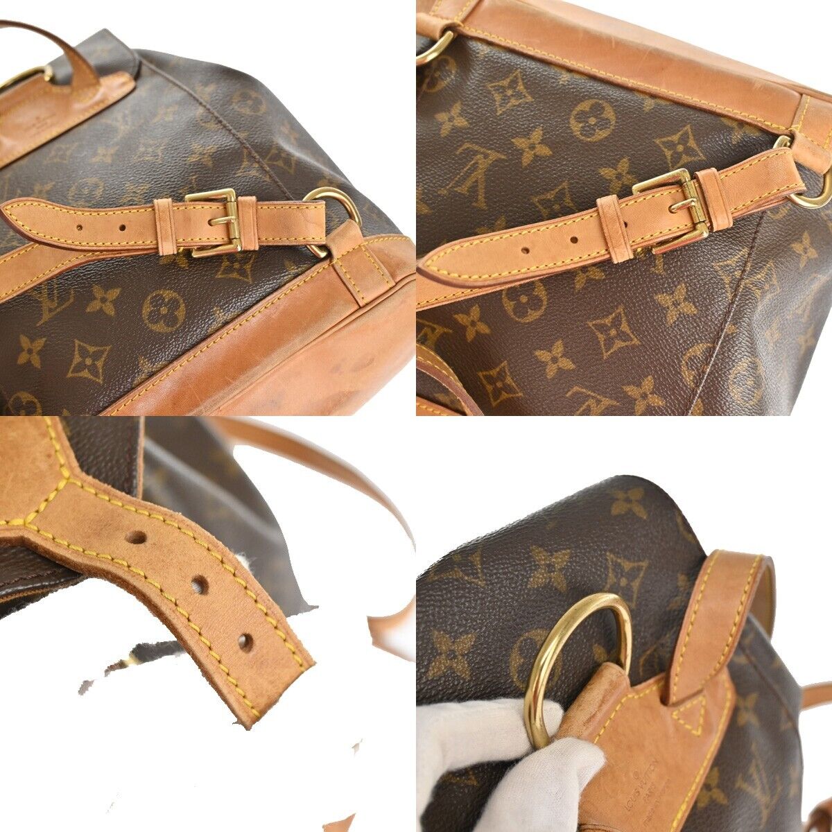 LOUIS VUITTON Montsouris MM Backpack Bag Monogram Leather Brown M51136 79FA413