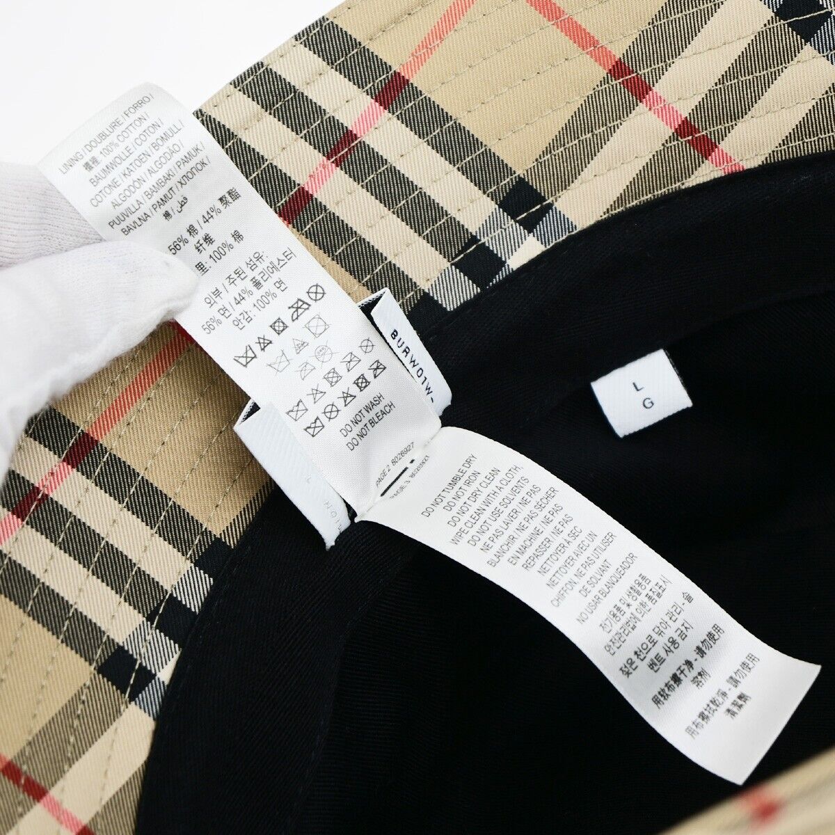 BURBERRY LONDON Logo Nova Check Bucket Hat #L Cotton Brown 65RK670