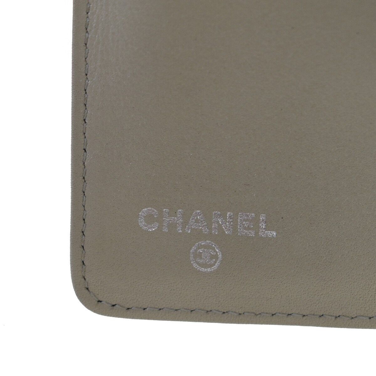 CHANEL CC Logo Long Bifold Wallet Purse Caviar Leather Ivory Italy 32JH714