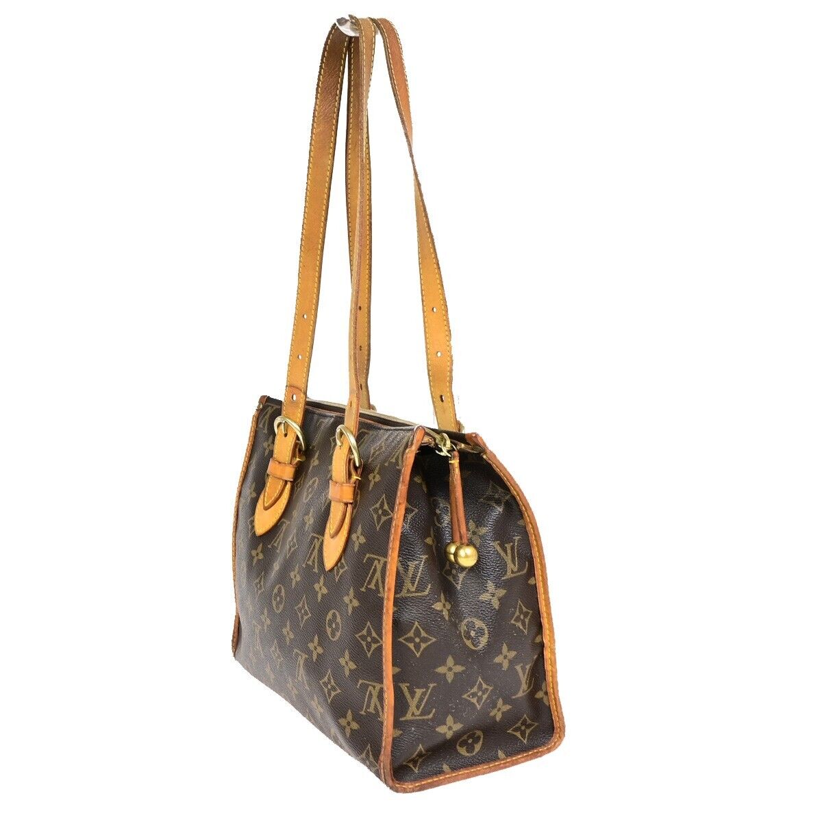 LOUIS VUITTON Popincourt Haut Shoulder Bag Monogram Leather Brown M40007 32EB452
