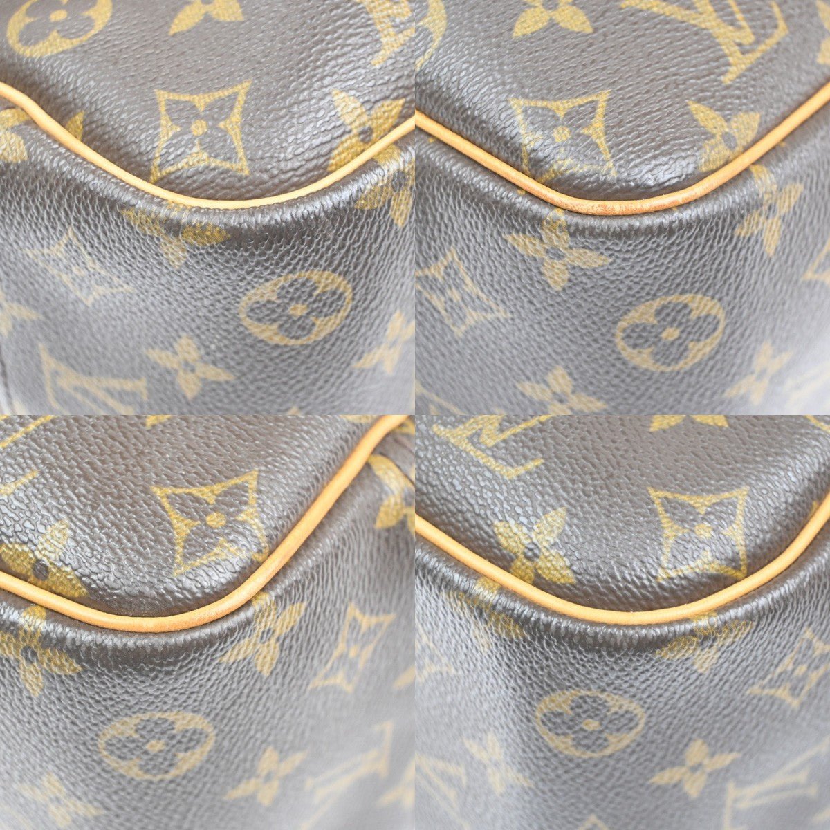 LOUIS VUITTON LV Logo Deauville Hand Bag Monogram Leather Brown M47270 75KC863