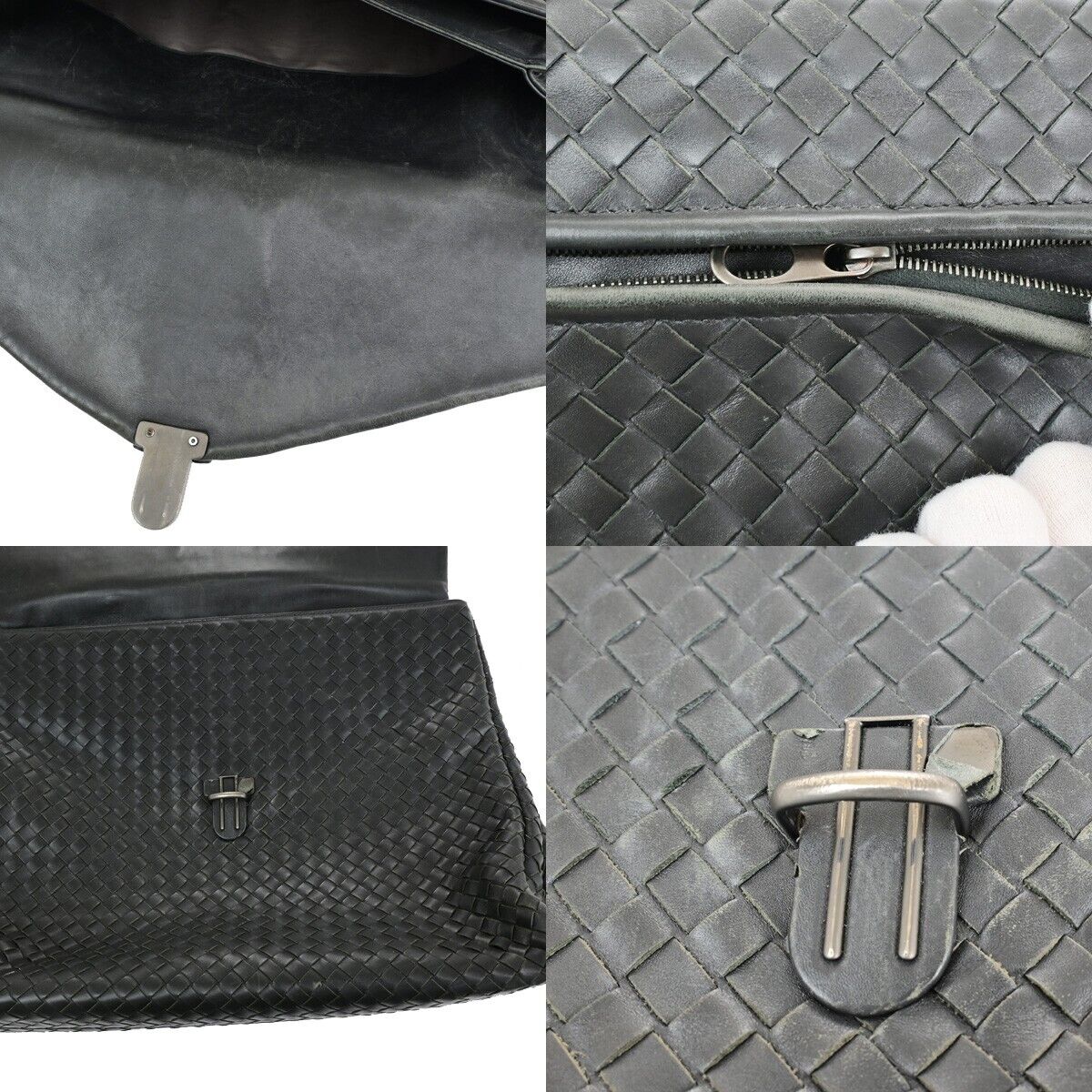 BOTTEGA VENETA Intrecciato Hand Bag Business Bag Leather Gray Italy 31SJ084