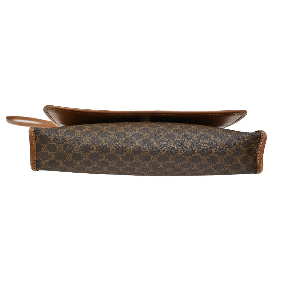 CELINE Logo Macadam Pattern 2Way Shoulder Bag PVC Leather Brown Italy 65KB548