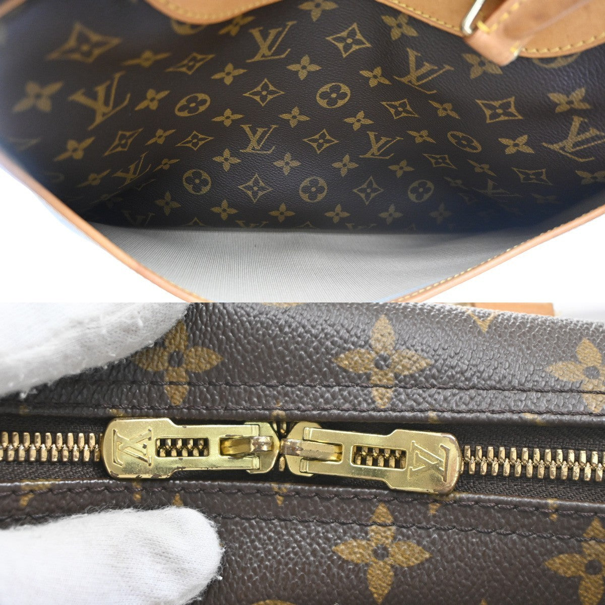 LOUIS VUITTON LV Logo Deauville Hand Bag Monogram Leather Brown M47270 70SA162