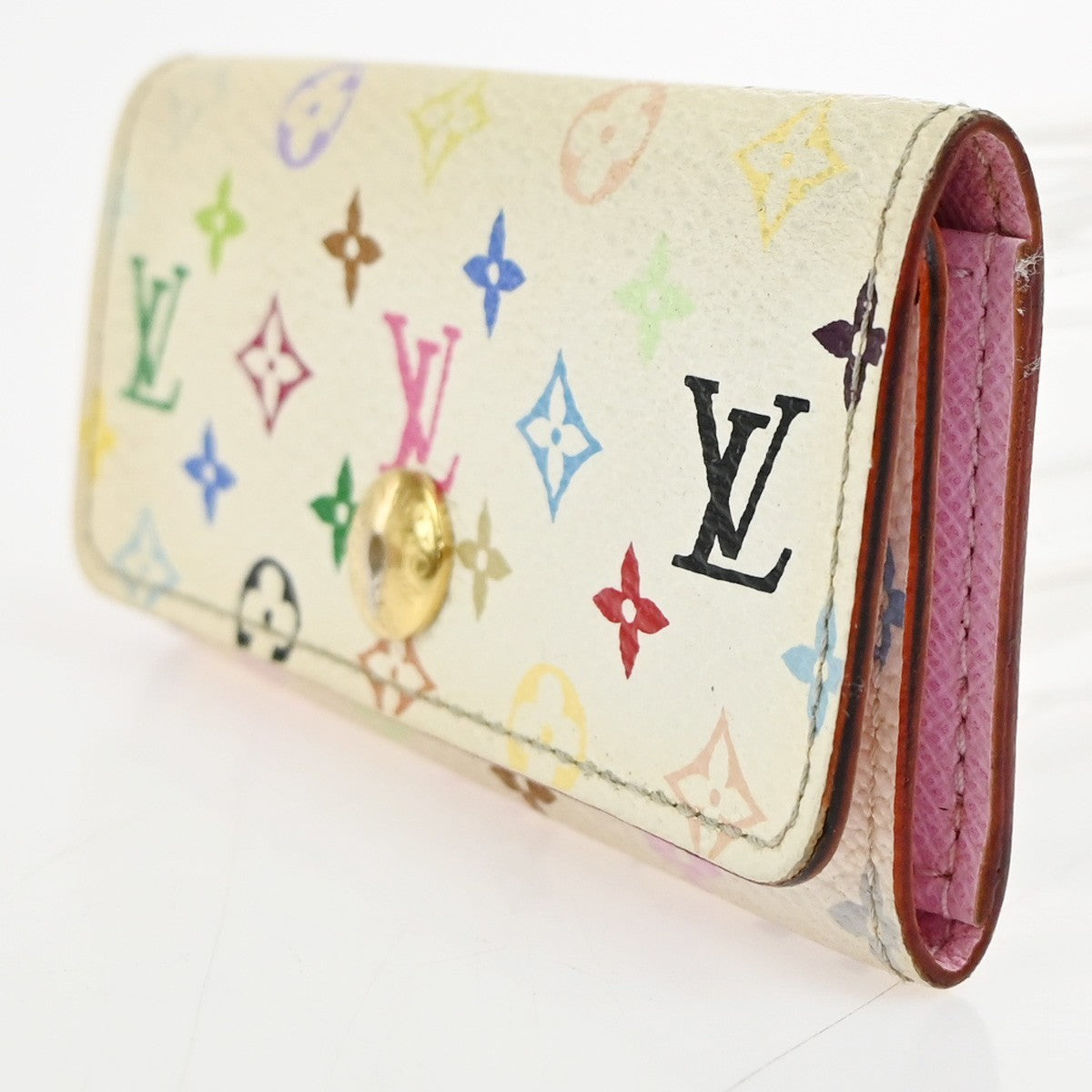 LOUIS VUITTON Multicles 4 Hook Key Case Monogram Multicolor White M60043 09KC665