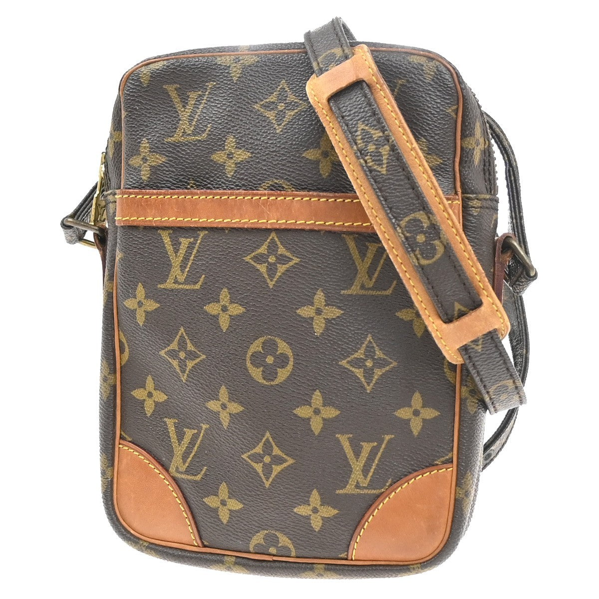 LOUIS VUITTON Danube Shoulder Bag Monogram Leather Brown France M45266 31KP586