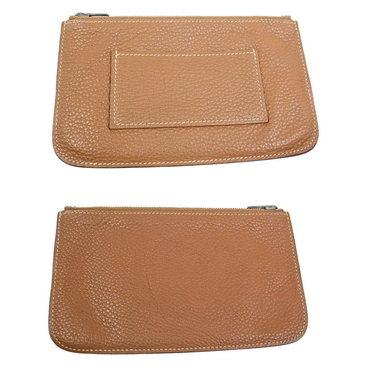 HERMES Logo Dogon GM Long Bifold Wallet Purse Box Calf Leather Brown SHW 84RQ080