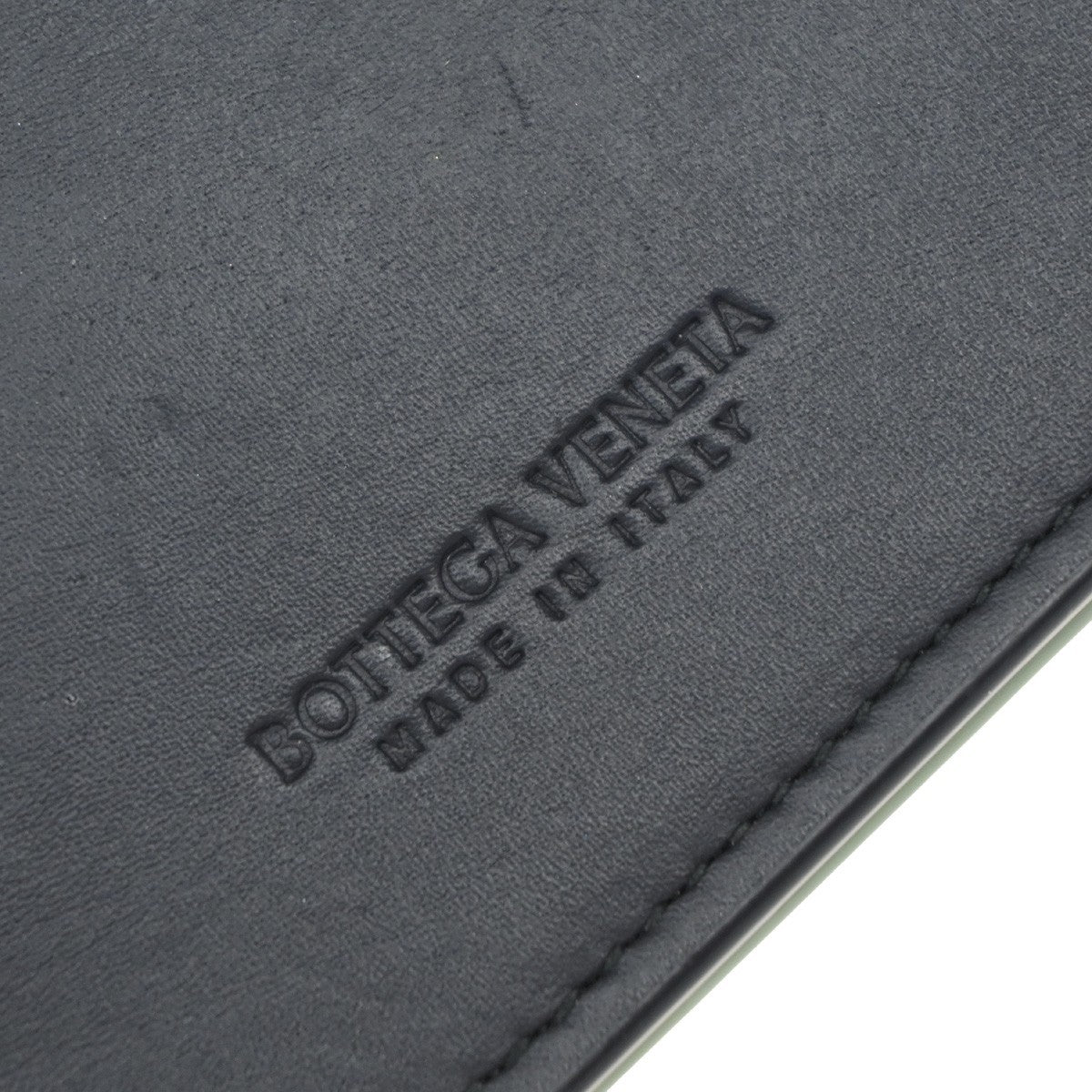 BOTTEGA VENETA Logo Intrecciato Card Case Wallet Leather Navy Blue Italy 66EF707