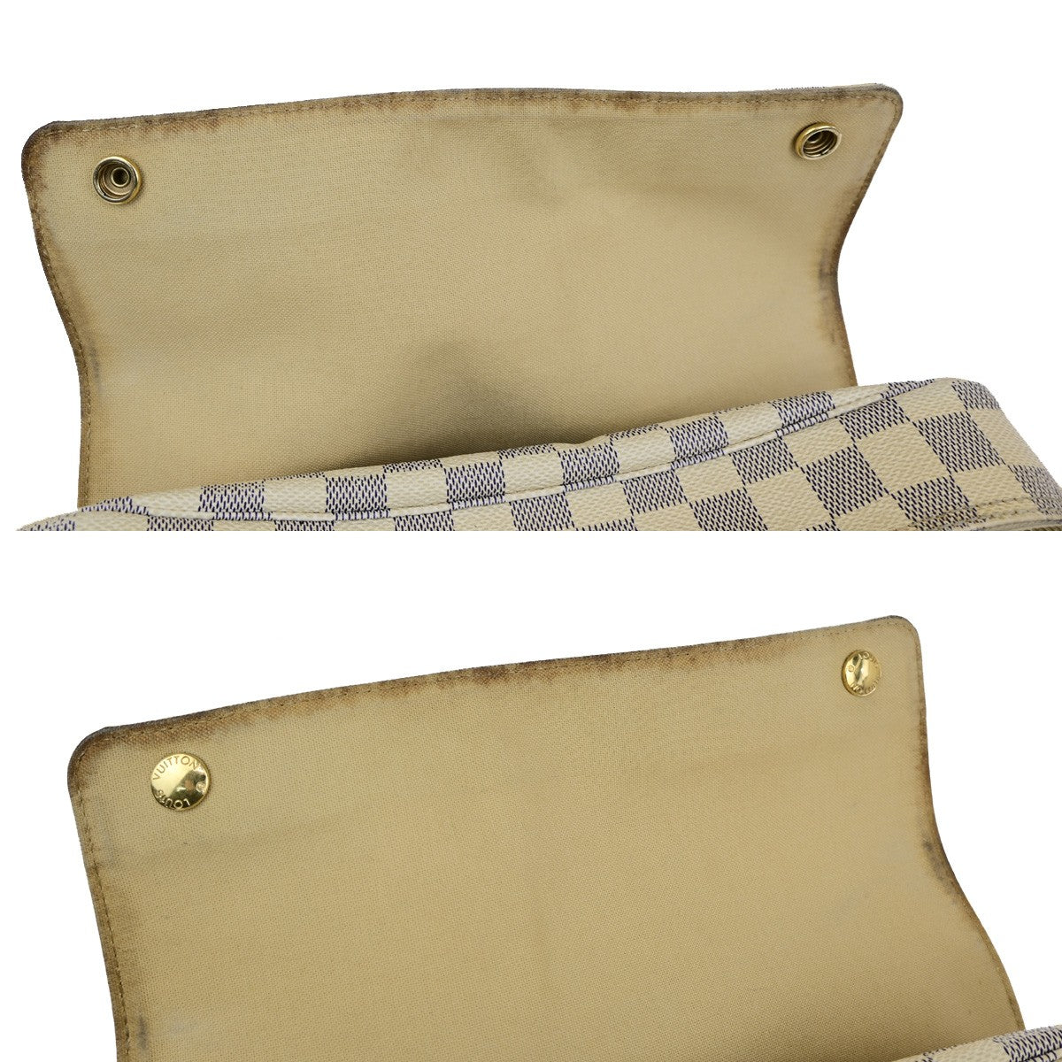 LOUIS VUITTON Naviglio Shoulder Bag Damier Azur Leather White N51189 84YH092