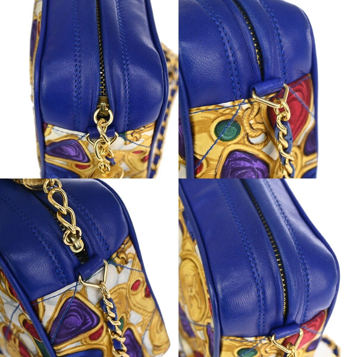CHANEL CC Bijou Pattern Tassel Mini Chain Shoulder Bag Satin Leather BE 332RJ530