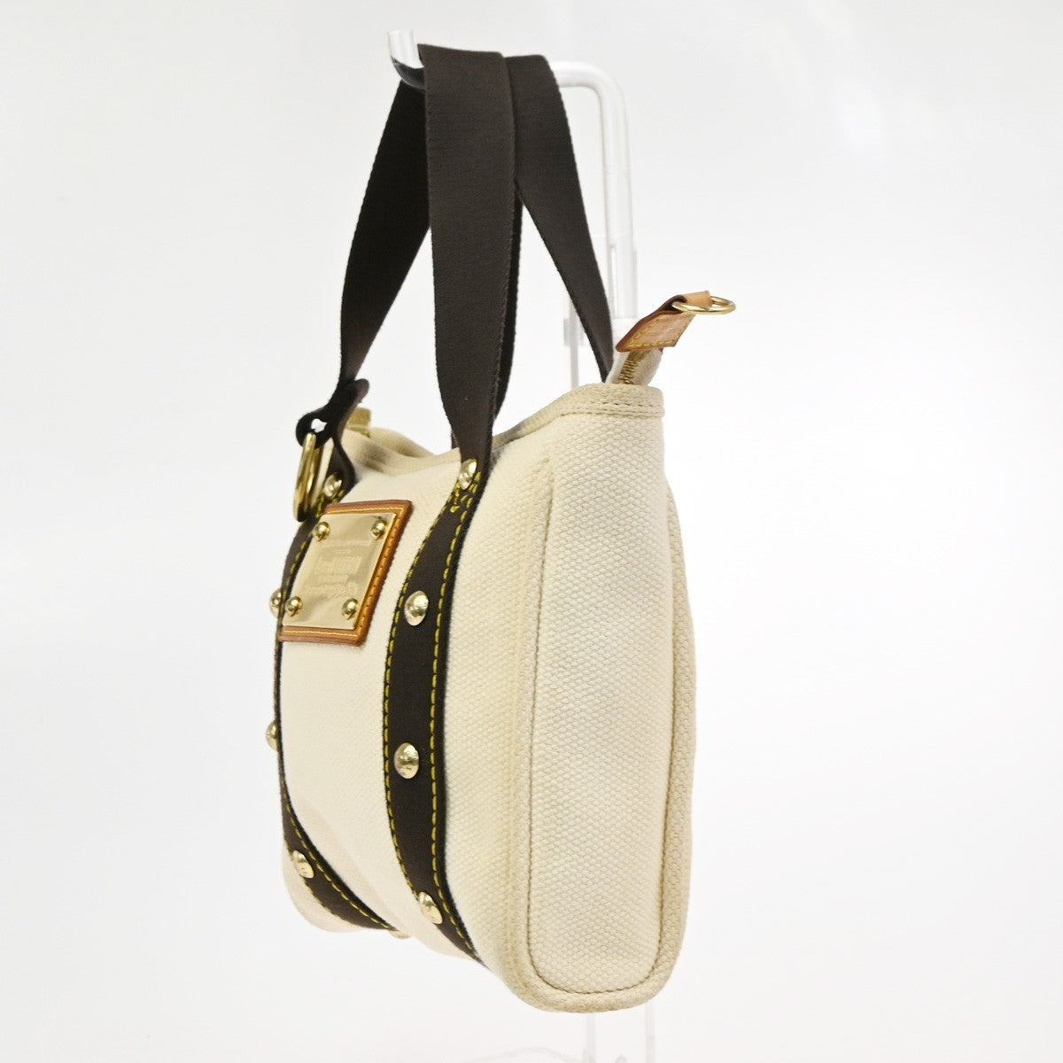 LOUIS VUITTON Cabas PM Hand Bag Antigua Canvas Leather White M40039 67CA998
