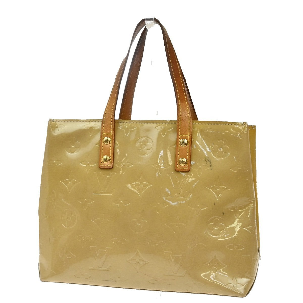 LOUIS VUITTON Read PM Hand Bag Monogram Vernis Patent Beige M91144 02EF819