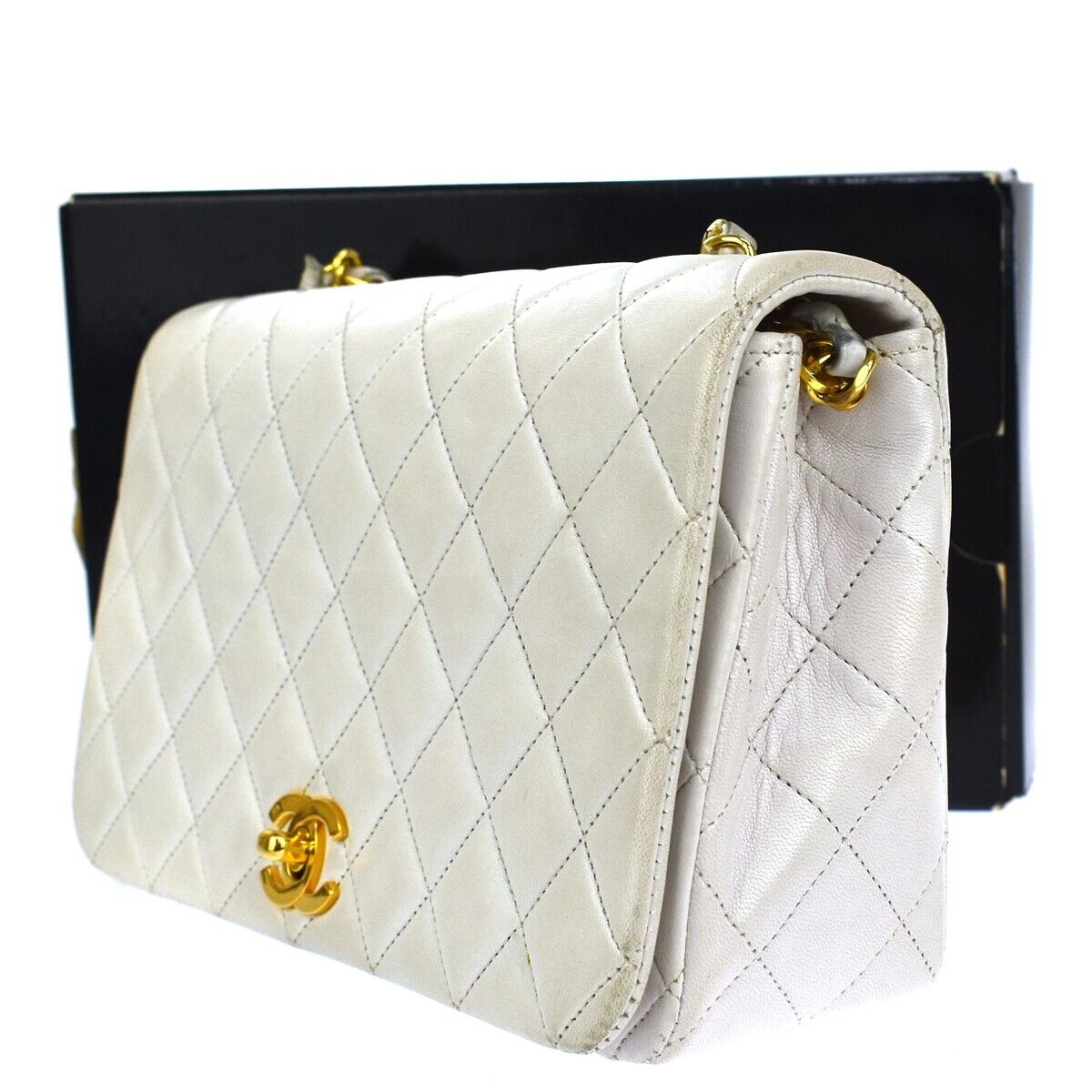 CHANEL CC Full Flap Matelasse 23 Chain Shoulder Bag Leather WE Vintage 373LB987