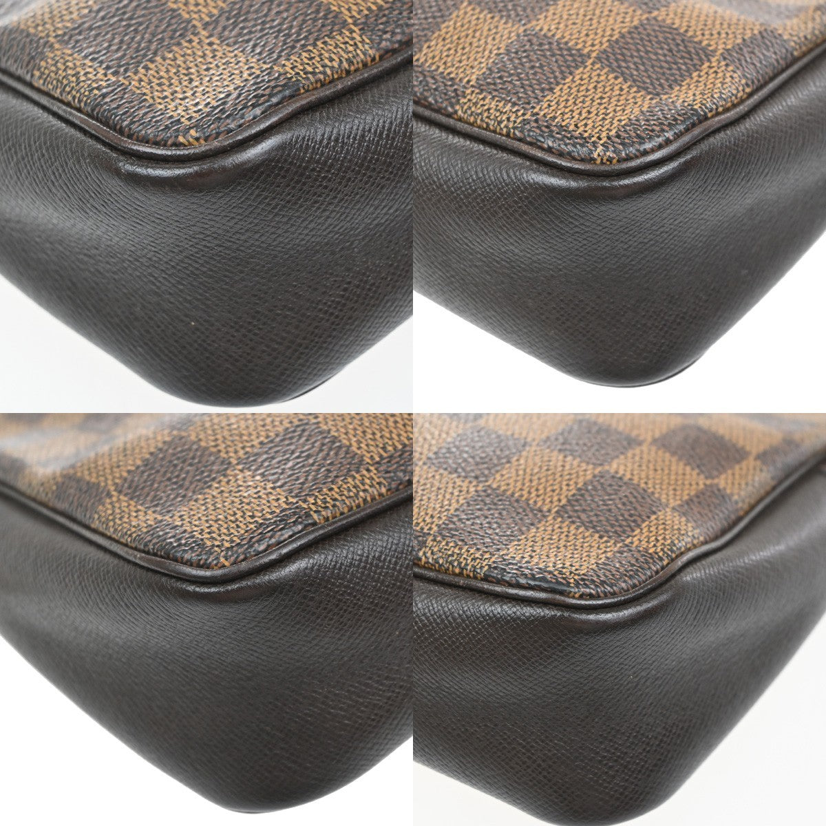 LOUIS VUITTON  Trousse Makeup Hand Bag Damier Ebene Leather Brown N51982 83SA070