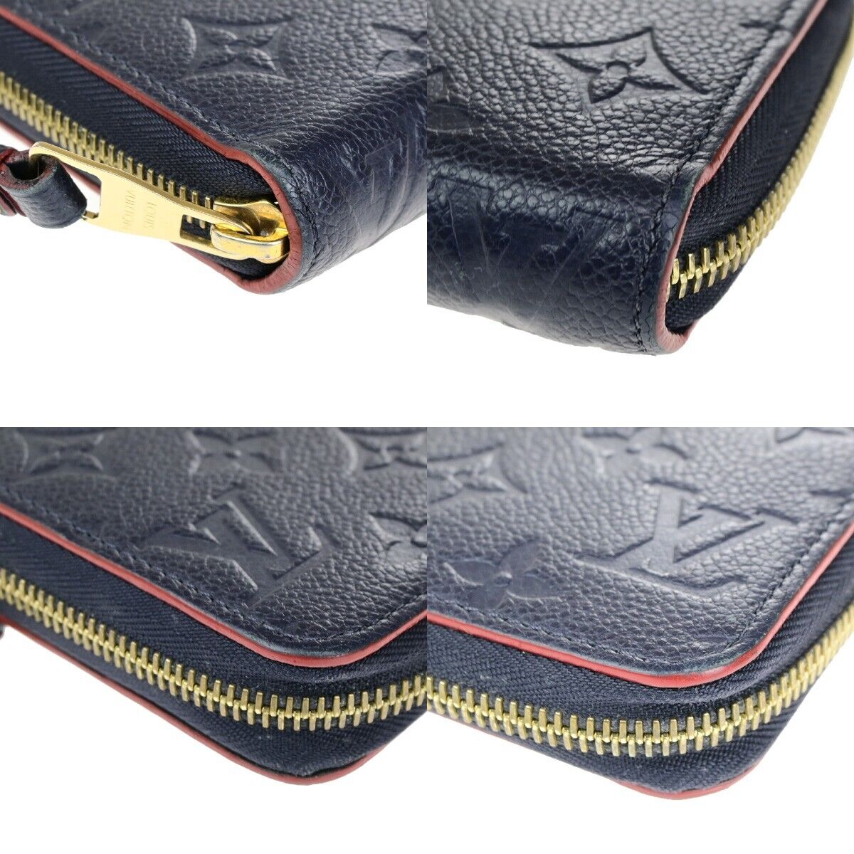 LOUIS VUITTON LV Zippy Long Wallet Monogram Empreinte Navy Blue M62121 73SJ473