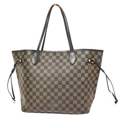 LOUIS VUITTON Neverfull MM Shoulder Tote Bag Damier Leather Brown N51105 79SJ502
