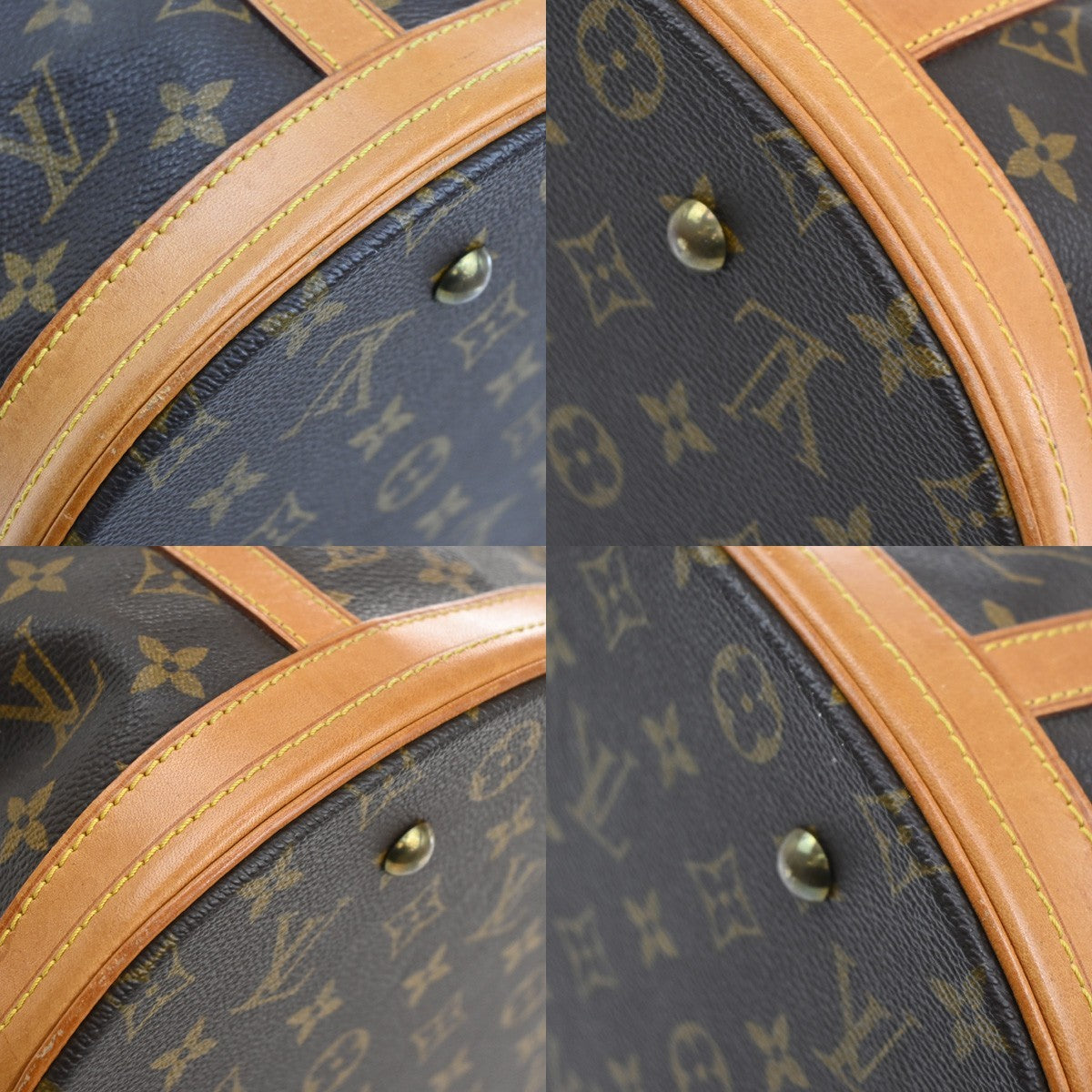 LOUIS VUITTON BUCKET GM Shoulder Tote Bag Monogram Leather Brown M42236 31AA101