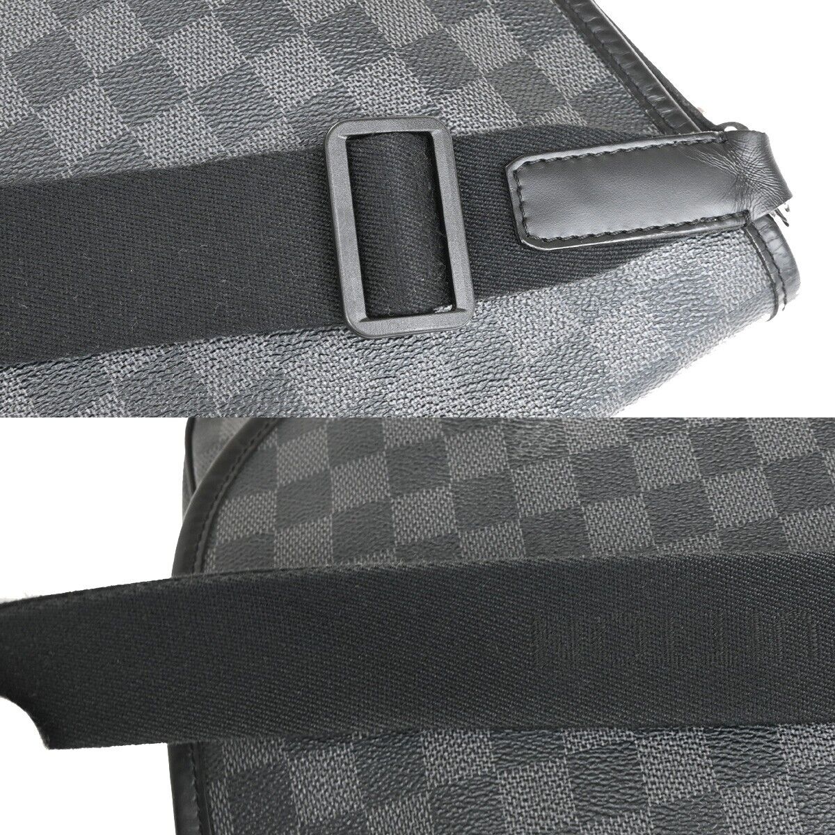 LOUIS VUITTON Daniel MM Shoulder Bag Damier Graphite Leather BK N58029 12YE469
