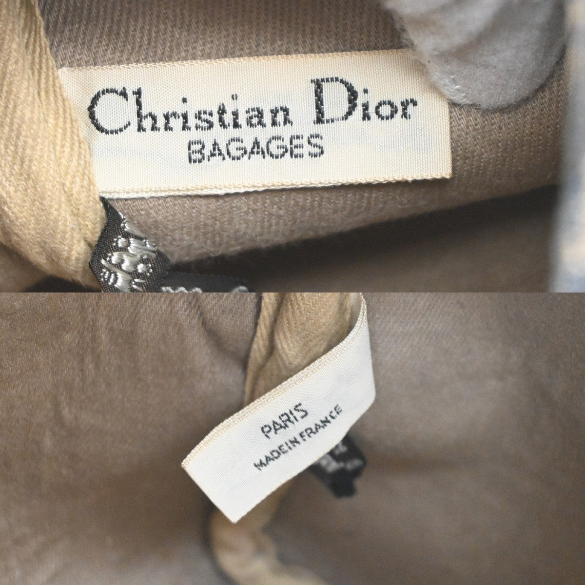 CHRISTIAN DIOR Trotter Boston Hand Bag Canvas Leather Blue SHW France 34MA477