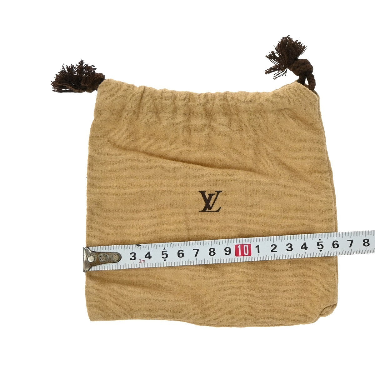 LOUIS VUITTON Logo 20 Set Drawstring Dust Bag Canvas Cotton Beige Brown 63EG382